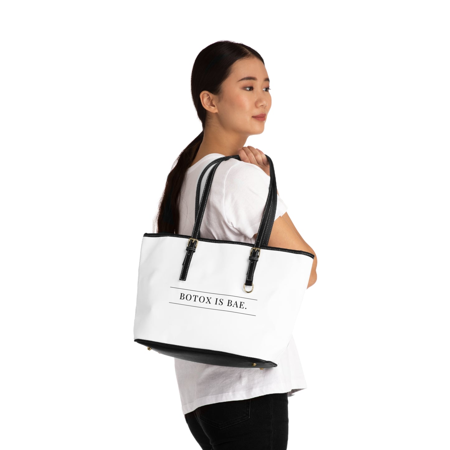 Trendy PU Leather Shoulder Bag - "Botox is Bae" Design