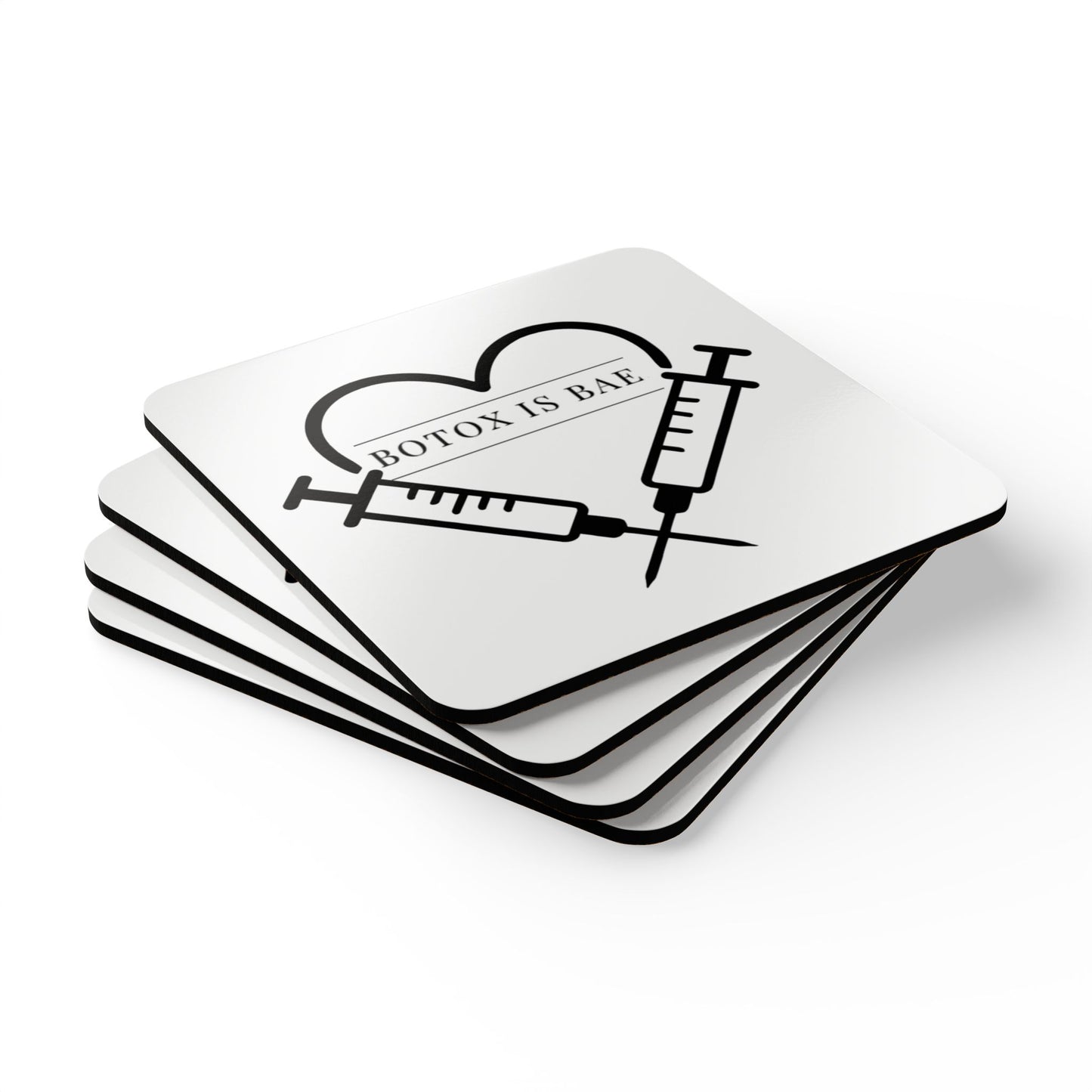 Botox is Bae Cork Coaster Set - Fun & Trendy Drink Coasters for Aesthetic Lovers