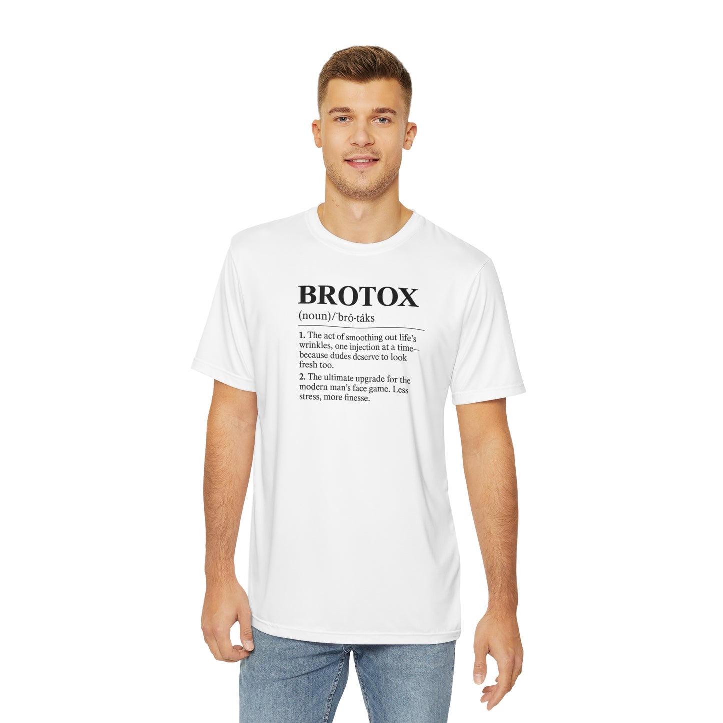Men's BROTOX Polyester Tee - Smooth Skin, Less Stress, Modern Style