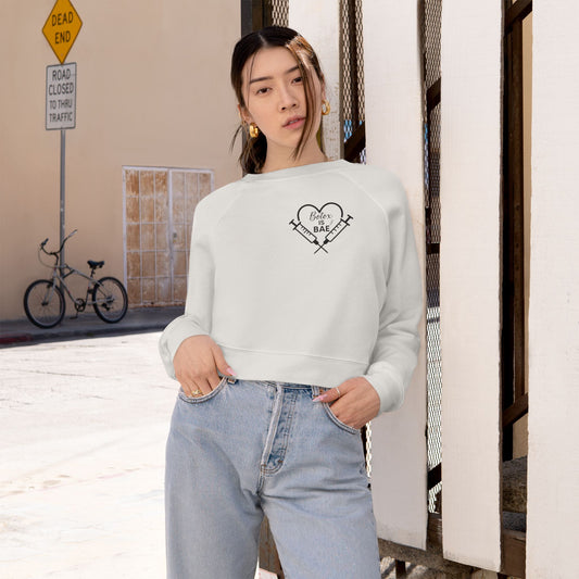Women's Cropped Fleece Pullover "Botox is Bae", Cozy Sweatshirt, Casual Hoodie